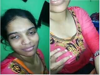 Pretty Desi Girl Who's Pinned by Her Lover